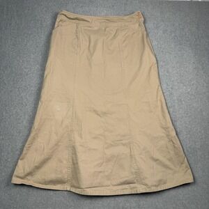 Pendleton Skirt Womens 14 Khaki Tan A Line Midi Cotton Twill Side Zip Pockets